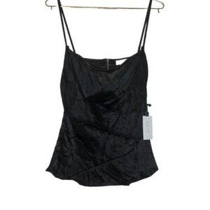 ASTR THE LABEL Contrast Cowl Tank Women's Size M Black Clubbing Party Zip Back